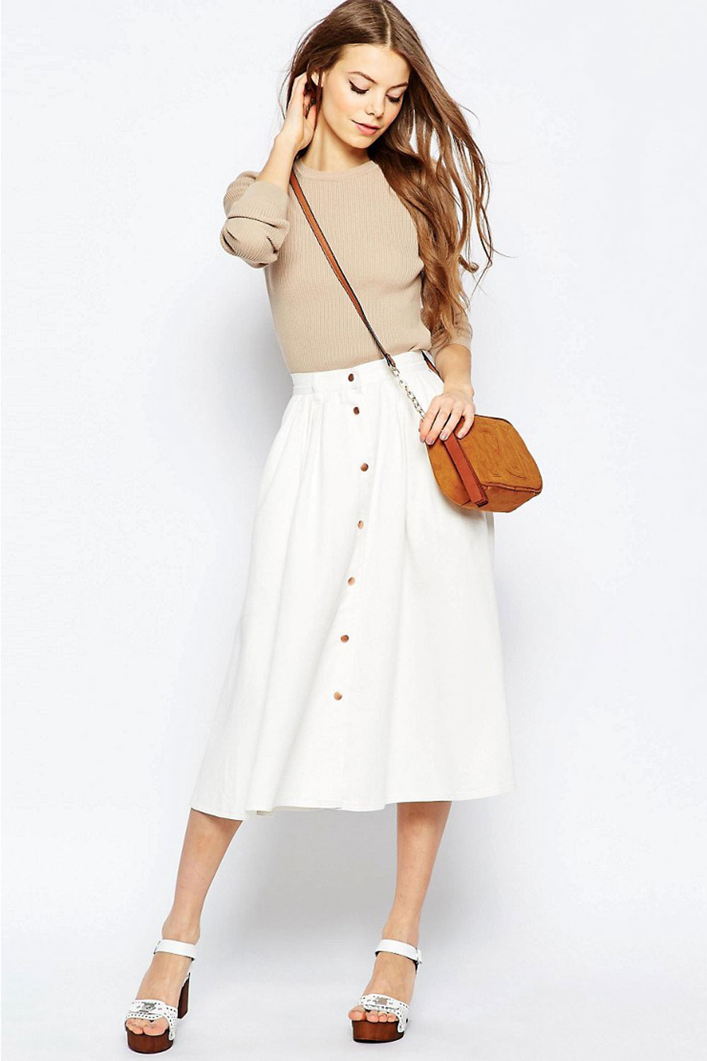 white denim skirt nz